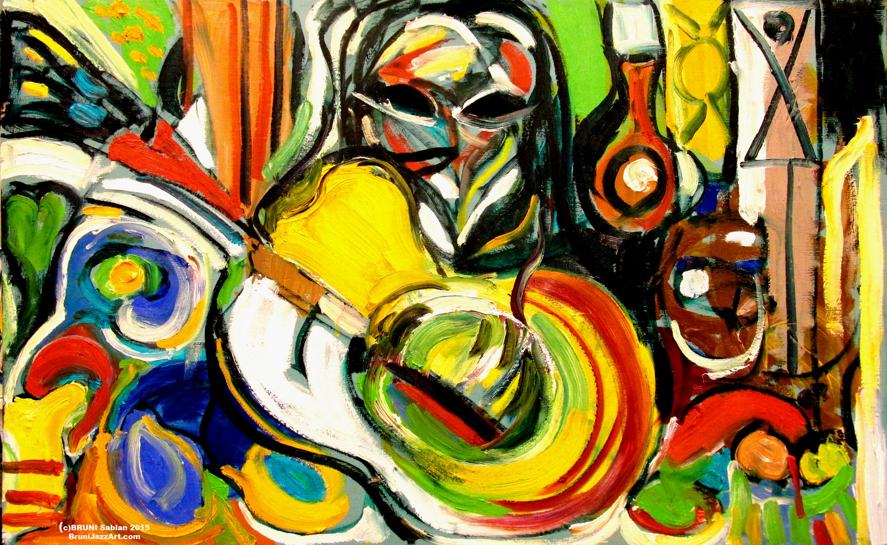 Abstract Guitar Painting by BRUNI