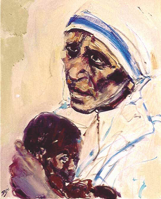Mother Teresa,mother and child2,24x30.JPG (80017 bytes)